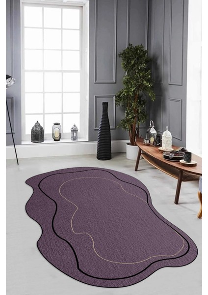 Dijital Baskılı Kaymaz Taban Yıkanabilir Lazer Kesim Yolluk Mutfak Salon Halısı, N-Lazer-11-Mor, fırsatları