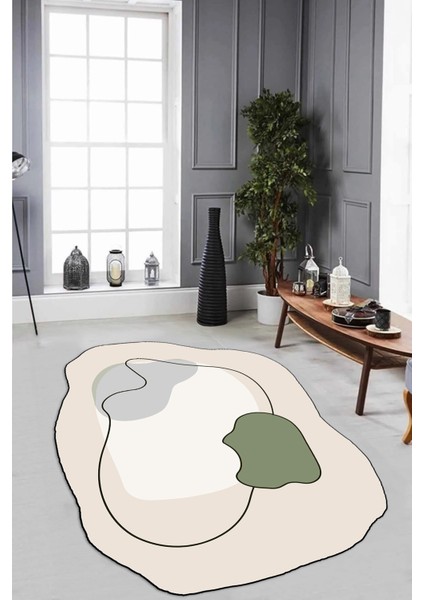 Dijital Baskılı Kaymaz Taban Yıkanabilir Lazer Kesim Yolluk Mutfak Salon Halısı, N-Lazer-13-Krem, fırsatları