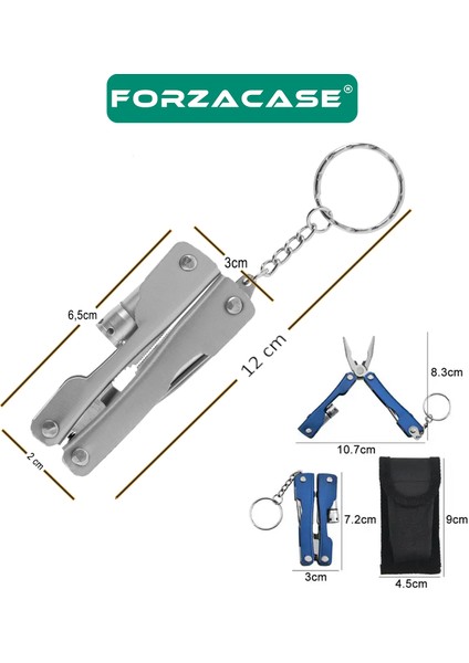 Çok Amaçlı 9in1 Katlanabilir Mini Pense Çok Fonksiyonlu Katlanır Metal Çakı - FC505