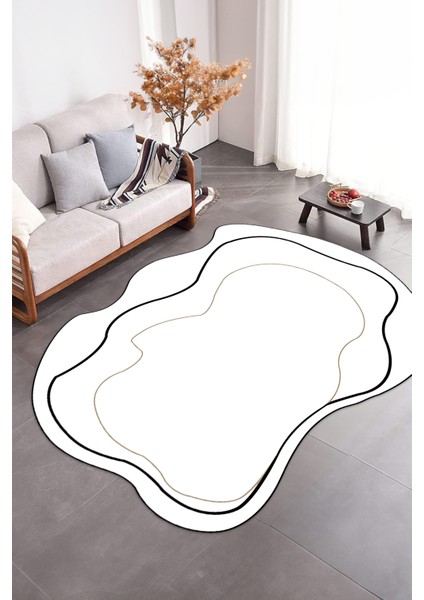 Dijital Baskılı Kaymaz Taban Yıkanabilir Lazer Kesim Yolluk Mutfak Salon Halısı, N-Lazer-11-Beyaz, fiyatları