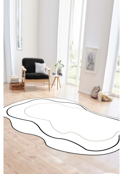Dijital Baskılı Kaymaz Taban Yıkanabilir Lazer Kesim Yolluk Mutfak Salon Halısı, N-Lazer-11-Beyaz, modelleri
