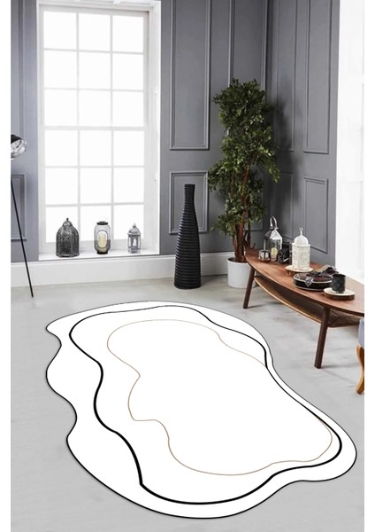 Dijital Baskılı Kaymaz Taban Yıkanabilir Lazer Kesim Yolluk Mutfak Salon Halısı, N-Lazer-11-Beyaz, fırsatları