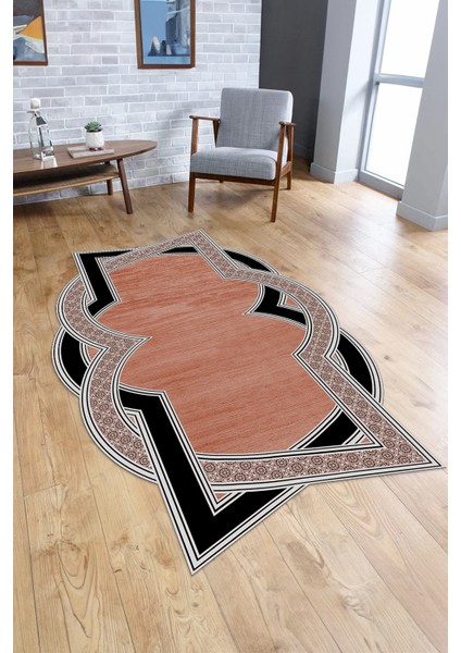 Dijital Baskılı Kaymaz Taban Yıkanabilir Lazer Kesim Yolluk Mutfak Salon Halısı, N-Lazer-30-Kahve, modelleri