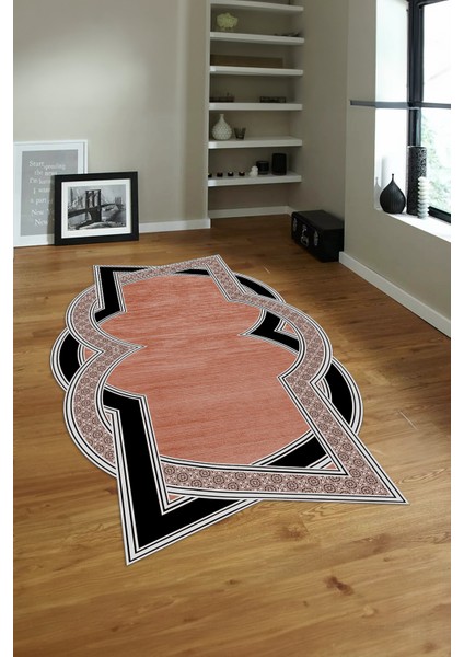 Dijital Baskılı Kaymaz Taban Yıkanabilir Lazer Kesim Yolluk Mutfak Salon Halısı, N-Lazer-30-Kahve, fırsatları