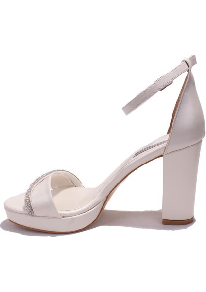 DZA07-337152 Sedef Tek Bant Platform Topuklu Kadın Ayakkabı modelleri