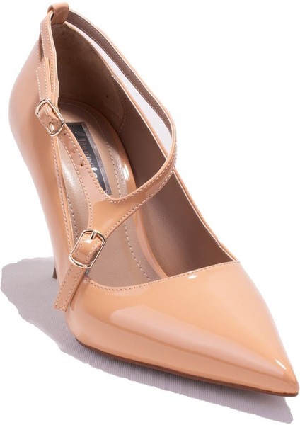 DZA07-7129215 Nut Rugan Abiye Topuklu Kadın Ayakkabı