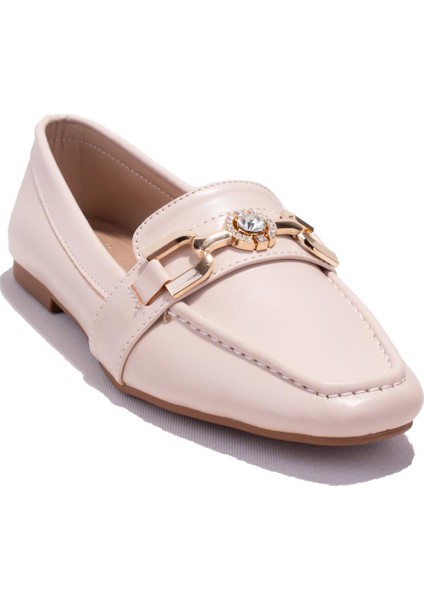 DZA07-8692050 Bej Günlük Babet Kadın Ayakkabı