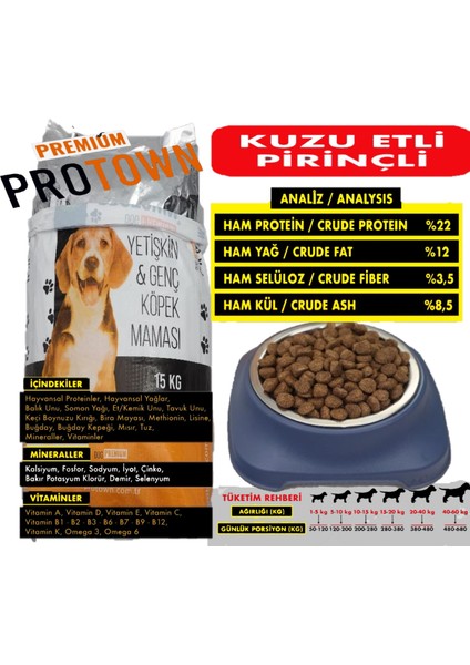 Her Köpeğin Yeme Garantisi ile Protown Kuzulu Köpek Maması 15 kg Kuzulu