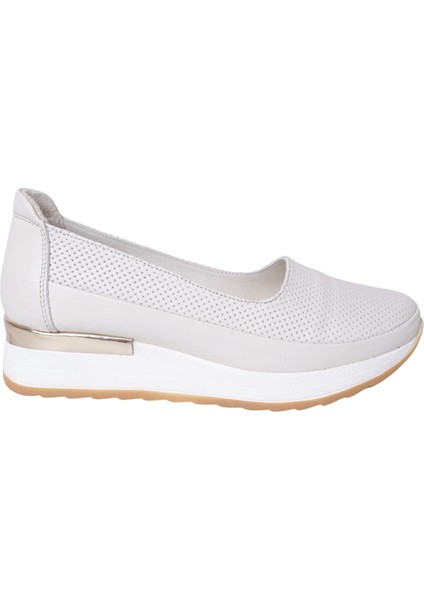 D24YA-3010 Bej Kadın Deri Ayakkabı