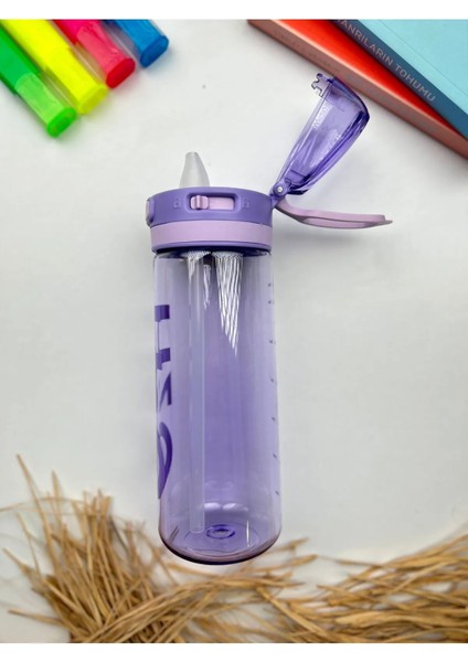 Polikarbon Matara Pipetli 800 ml Lila Renk