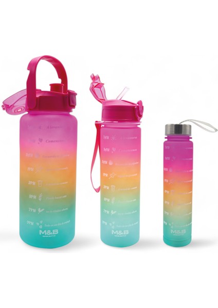 M&B Water Bottle 3'lü Motivasyon Matara