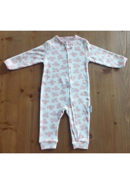 Zebra Desenli 3lü Fermuarlı Kız Bebek Tulum