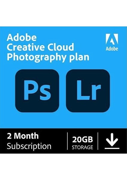 ADOBE PHOTOSHOP + LIGHTROOM 2 Aylık  KEY (ADOBE PHOTOGRAPHY PLAN)