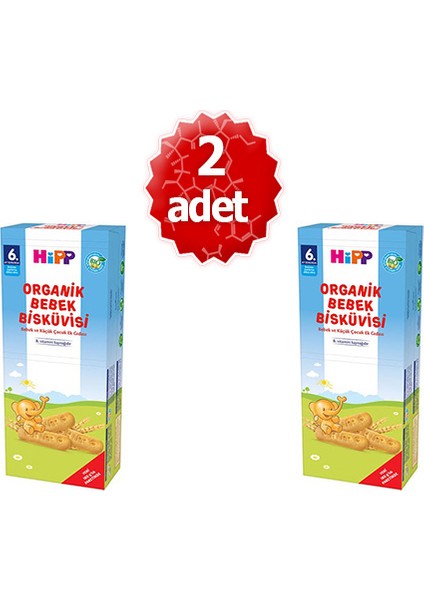 Organik Bebek Bisküvisi 180 gr x 2 Adet