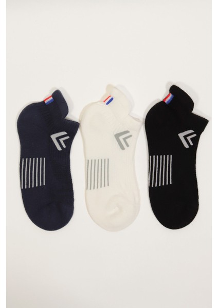 3'lü Paket Golf Unisex Step Çorap Siyah/beyaz/lacivert
