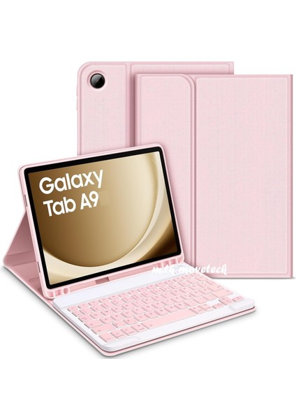 Samsung Galaxy Tab A9 8.7 Inç SM-X110 Uyumlu Bluetooth Özellik Standlı Kalem Bölmeli Klavyeli Kılıf