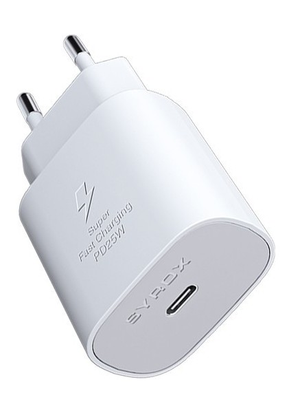 Samsung Galaxy A10 Uyumlu 25W Type-C Çıkışlı 25W Adaptör Şarj Başlığı Kablosu Yok Kutuda.