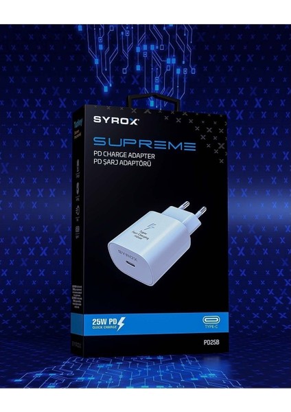 Samsung Galaxy A10 Uyumlu 25W Type-C Çıkışlı 25W Adaptör Şarj Başlığı Kablosu Yok Kutuda.