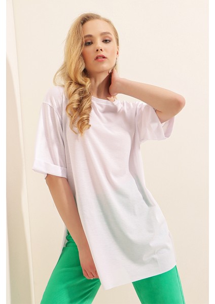 Oversıze Basıc T-Shırt-Beyaz fiyatları