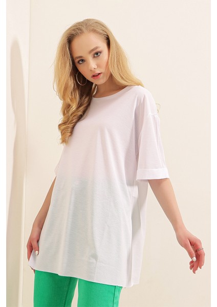 Oversıze Basıc T-Shırt-Beyaz modelleri