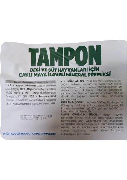 Revitamin Tampon - Verim Arttırıcı Hayvan Yem Katkı 25 kg Kraft