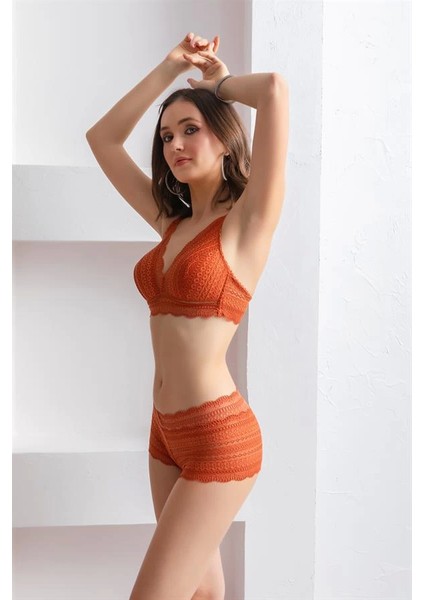 Modlive Bralet Sütyen Boxer Takım Kiremit MGP31813