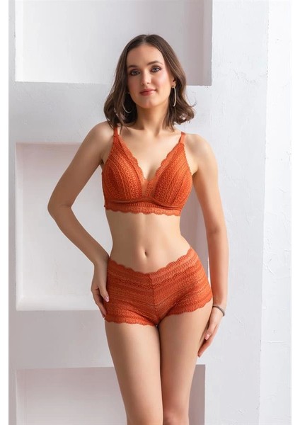 Modlive Bralet Sütyen Boxer Takım Kiremit MGP31813