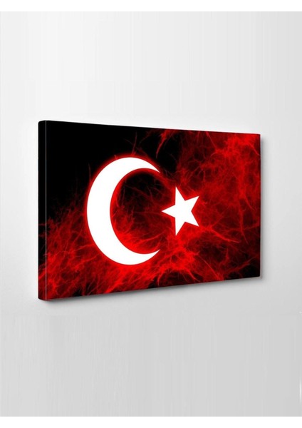 Kanvas Tablo LED Işıklı Türk Bayrağı (Şanlı Bayrağımız)