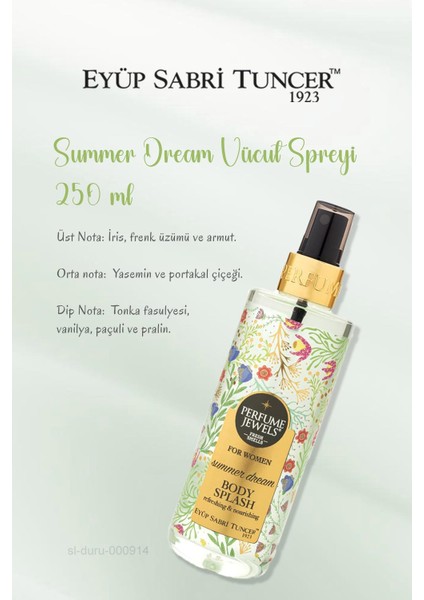 3 Adet Eyüp Sabri Tuncer Body Splash Summer Dream 250 ml ve Rosıe 60'lı Pamuk