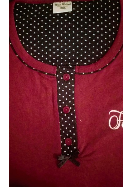 Bambu Kısa Kol Kadın Pijama Takımı Puantiyeli