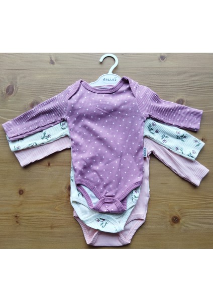 Kız Bebek Çiçek Desenli Dublin 3lü Çıtçıtlı Body/ Zıbın