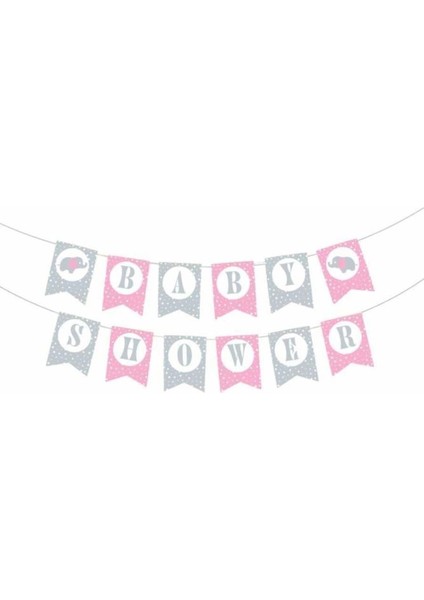 Baby Shower Pembe Harf Afiş