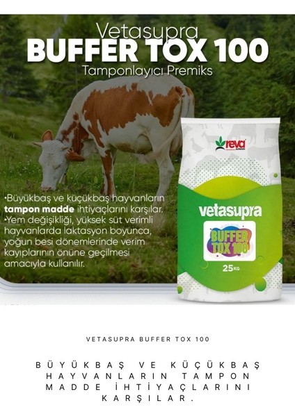 Vetasupra Buffertox 100 - Tamponlayıcı , Maya Takviyeli ve Toksın Bağlayıcı Etkili 25 kg