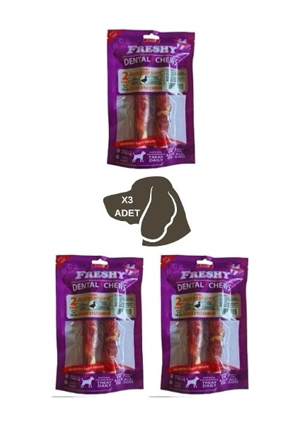 Dental Chews Duck Wrap Stick Ördek Sarılı Jumbo Çubuk Ödül 100 gr 2 Adet 18 cm 3'lü Paket