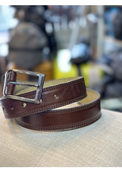 Treg Polo Bordo Hakiki Deri Erkek Kemeri