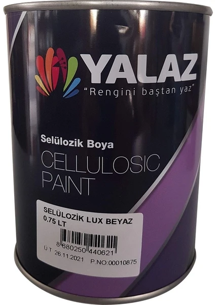 Yalaz Selülozik Boya 0,75 Lt Beyaz