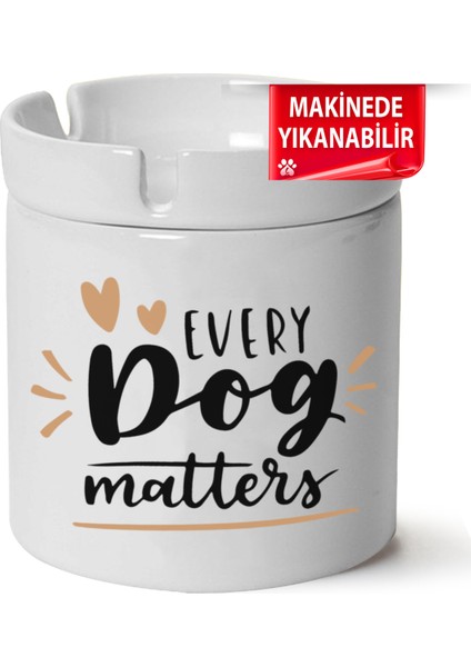 Çakılap Sevimli Köpek Baskılı Porselen At-Söndür Küllük (Kl-Hyvn-Kpk)