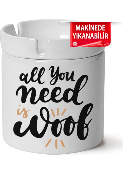 Çakılap Sevimli Köpek Baskılı Porselen At-Söndür Küllük (Kl-Hyvn-Kpk)