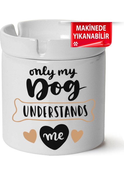 Çakılap Sevimli Köpek Baskılı Porselen At-Söndür Küllük (Kl-Hyvn-Kpk)