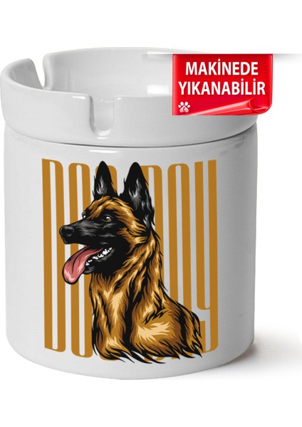 Çakılap Sevimli Köpek Baskılı Porselen At-Söndür Küllük (Kl-Hyvn-Kpk)