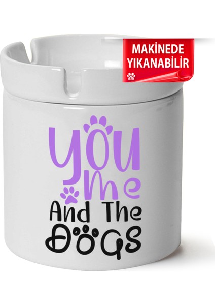 Çakılap Sevimli Köpek Baskılı Porselen At-Söndür Küllük (Kl-Hyvn-Kpk)