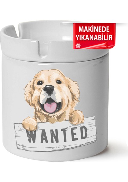 Çakılap Sevimli Köpek Baskılı Porselen At-Söndür Küllük (Kl-Hyvn-Kpk)