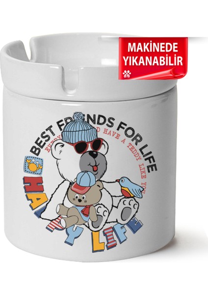 Çakılap Best Friends For Life Baskılı Porselen At-Söndür Küllük (Kl-Krs)