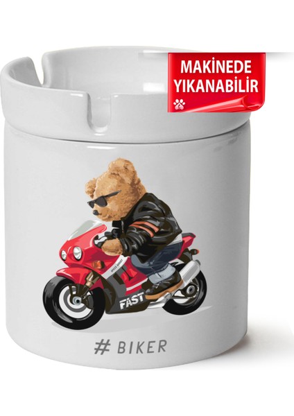 Çakılap Sevimli Ayıcık Baskılı Porselen At-Söndür Küllük (Kl-Hyvn-Ayı)