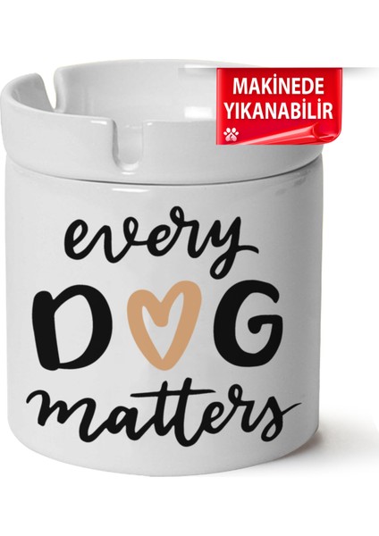 Çakılap Sevimli Köpek Baskılı Porselen At-Söndür Küllük (Kl-Hyvn-Kpk)