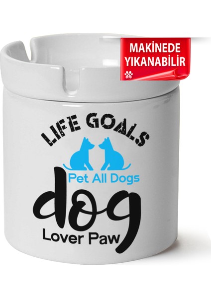 Çakılap Sevimli Köpek Baskılı Porselen At-Söndür Küllük (Kl-Hyvn-Kpk)