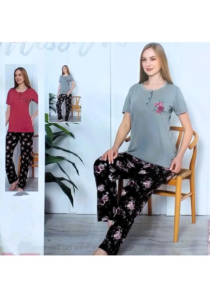 Bambu Kısa Kol Kadın Pijama Takımı