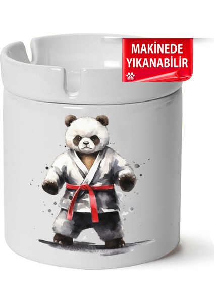 Çakılap Sevimli Ayıcık Baskılı Porselen At-Söndür Küllük (Kl-Hyvn-Ayı)