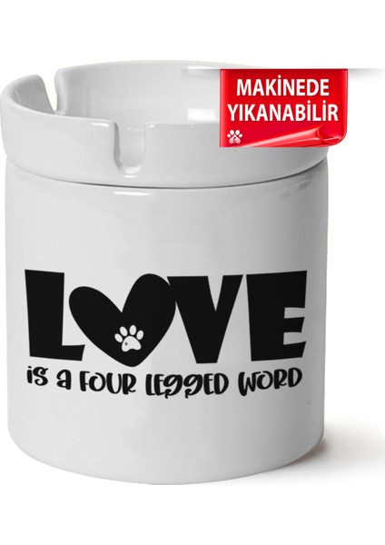 Çakılap Sevimli Köpek Baskılı Porselen At-Söndür Küllük (Kl-Hyvn-Kpk)