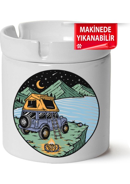 Çakılap Kamp, Karvan, Doğa Baskılı Porselen At-Söndür Küllük (Kl-Dg)